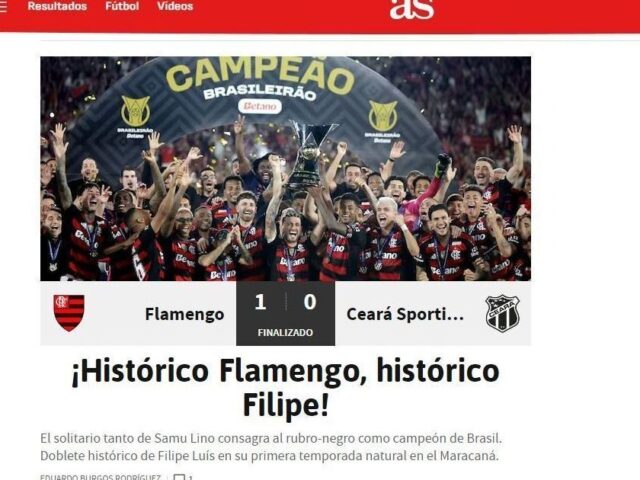 “Histórico”: imprensa internacional repercute título brasileiro do Flamengo